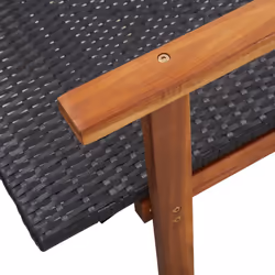 VidaXL 48706 outdoor chair Lounge Padded seat Acacia wood, Polyethylene, Rattan Black - Additional view 7