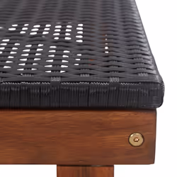 VidaXL 48706 outdoor chair Lounge Padded seat Acacia wood, Polyethylene, Rattan Black - Additional view 8