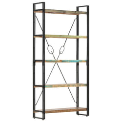vidaXL 5-Tier Bookcase Solid Reclaimed Wood 90x30x180cm Display Unit Highboard