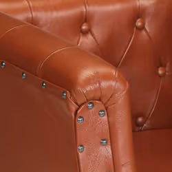 vidaXL Armchair Black Real Leather Living Room Single Sofa Tub Chair Armchair - brown - Additional view 4