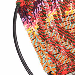 vidaXL Circle Chair Multicolours Chindi Fabric Bedroom Hand Woven Armchair - Additional view 5
