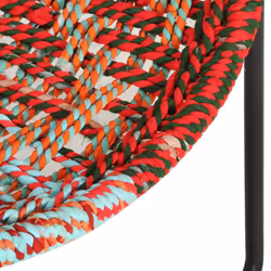 vidaXL Circle Chair Multicolours Chindi Fabric Bedroom Hand Woven Armchair - Additional view 6