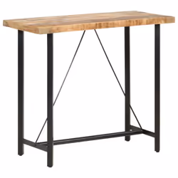 vidaXL Rough Mango Wood Bar Table Kitchen Dinner Table Dining Room Furniture - Additional view 10