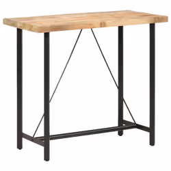 vidaXL Rough Mango Wood Bar Table Kitchen Dinner Table Dining Room Furniture - Additional view 11