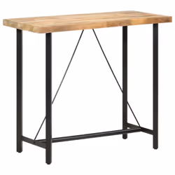 vidaXL Rough Mango Wood Bar Table Kitchen Dinner Table Dining Room Furniture - Additional view 8