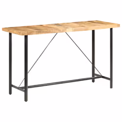 vidaXL Rough Mango Wood Bar Table Dinner Table Dining Room Kitchen Furniture