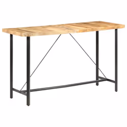 vidaXL Rough Mango Wood Bar Table Dinner Table Dining Room Kitchen Furniture - Additional view 10