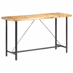 vidaXL Rough Mango Wood Bar Table Dinner Table Dining Room Kitchen Furniture - Additional view 11