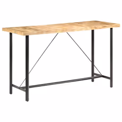 vidaXL Rough Mango Wood Bar Table Dinner Table Dining Room Kitchen Furniture