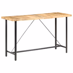 vidaXL Rough Mango Wood Bar Table Dinner Table Dining Room Kitchen Furniture - Additional view 4