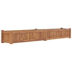 vidaXL Solid Teak Wood Raised Bed 200x30cm Outdoor Garden Flower Plant Pots
