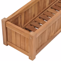 vidaXL Solid Teak Wood Raised Bed 200x30cm Outdoor Garden Flower Plant Pots - Additional view 4