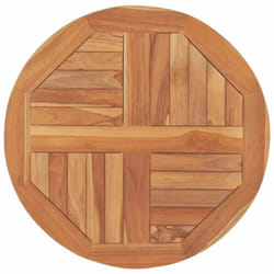 vidaXL Solid Teak Wood Table Top Round 60cm Wooden Replacement Dining Tops