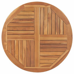 vidaXL Solid Teak Wood Table Top Round 90cm Wooden Replacement Dining Tops