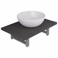 vidaXL Bathroom Round Basin Ceramic with Wall Shelf Multi Colours Multi Sizes - grey, 32.5 cm round-shaped basin