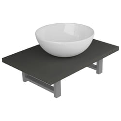 vidaXL Bathroom Round Basin Ceramic with Wall Shelf Multi Colours Multi Sizes - grey, 32.5 cm round-shaped basin