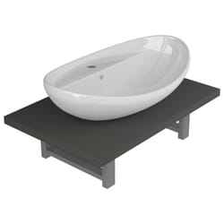 vidaXL Bathroom Oval Basin Ceramic Wall Shelf Shelf Multi Colours Multi Sizes - grey