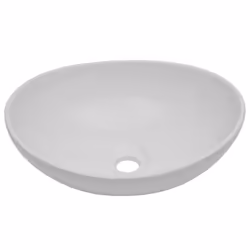 vidaXL Bathroom Round Basin Ceramic with Wall Shelf Multi Colours Multi Sizes - black, 40 cm oval-shaped basin