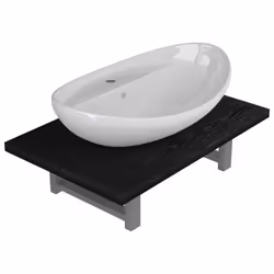 vidaXL Bathroom Oval Basin Ceramic Wall Shelf Shelf Multi Colours Multi Sizes - black