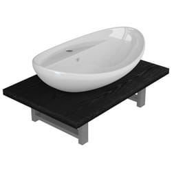 vidaXL Bathroom Oval Basin Ceramic Wall Shelf Shelf Multi Colours Multi Sizes - black