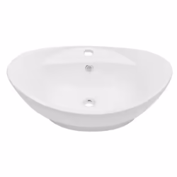 vidaXL Bathroom Oval Basin Ceramic Wall Shelf Shelf Multi Colours Multi Sizes - black