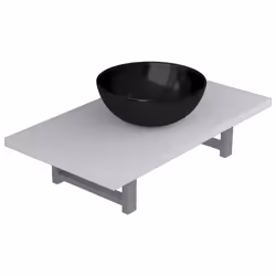 vidaXL Bathroom Round Basin Ceramic with Wall Shelf Multi Colours Multi Sizes - white and black