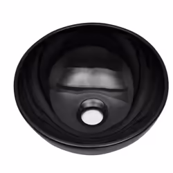 vidaXL Bathroom Round Basin Ceramic with Wall Shelf Multi Colours Multi Sizes - white and black