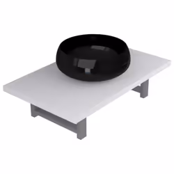 vidaXL Bathroom Round Basin Ceramic with Wall Shelf Multi Colours Multi Sizes - white and black, 40 cm round-shaped basin