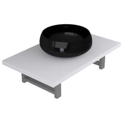 vidaXL Bathroom Round Basin Ceramic with Wall Shelf Multi Colours Multi Sizes - white and black, 40 cm round-shaped basin