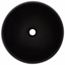 vidaXL Bathroom Round Basin Ceramic with Wall Shelf Multi Colours Multi Sizes - white and black, 40 cm round-shaped basin