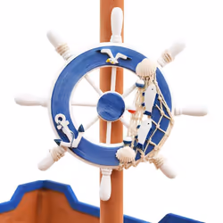 vidaXL Fir Wood Sandbox Pirate Ship Wooden Sand Pit Kid Playground Equipment - Additional view 4
