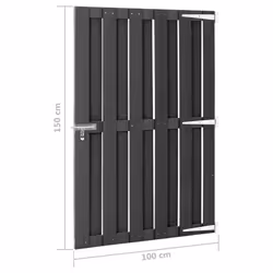vidaXL Garden Gate WPC 100x150cm Grey Entrance Driveway Bonanza Fence Door - Additional view 5