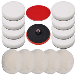 ) vidaXL Polishing Pad Set 14/18 Piece Buffing Sponge Car Waxing 150mm/180mm - 180 mm (14 pcs