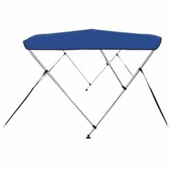 vidaXL 3 Bow Bimini Top Blue 160cm Water Resistant Boat Canopy Canvas Cover