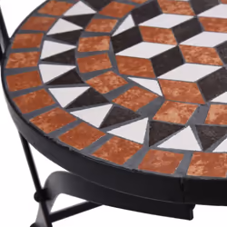 vidaXL 3x Mosaic Bistro Set Ceramic Tile Terracotta Patio Outdoor Pub Table