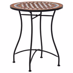 vidaXL 3x Mosaic Bistro Set Ceramic Tile Terracotta Patio Outdoor Pub Table