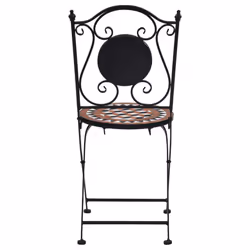 vidaXL 3x Mosaic Bistro Set Ceramic Tile Terracotta Patio Outdoor Pub Table - Additional view 6