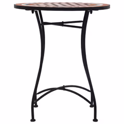 vidaXL 3x Mosaic Bistro Set Ceramic Tile Terracotta Patio Outdoor Pub Table - Additional view 8