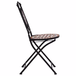 vidaXL 3x Mosaic Bistro Set Ceramic Tile Terracotta Patio Outdoor Pub Table - Additional view 9