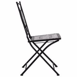 vidaXL 3x Mosaic Bistro Set Ceramic Tile Grey Patio Balcony Outdoor Pub Table - Additional view 10