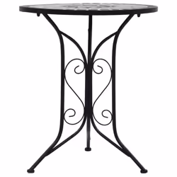 vidaXL 3x Mosaic Bistro Set Ceramic Tile Grey Patio Balcony Outdoor Pub Table