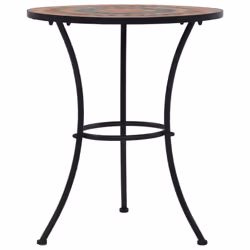 vidaXL 3x Mosaic Bistro Set Ceramic Tile Grey and Orange Patio Outdoor Table - Additional view 6