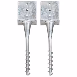 vidaXL Ground Spikes Soil Spear Ground Anchor 2 pcs Silver Galvanised Steel