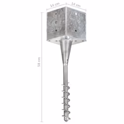vidaXL Ground Spikes Soil Spear Ground Anchor 2 pcs Silver Galvanised Steel