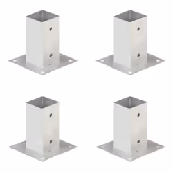 vidaXL 4x Post Anchor Galvanised Metal 71mm Fence Barrier Square Support Base