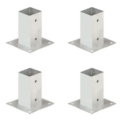 vidaXL 4x Post Anchor Galvanised Metal 71mm Fence Barrier Square Support Base