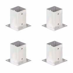 vidaXL 4x Post Anchor Galvanised Metal 91mm Fence Barrier Square Support Base