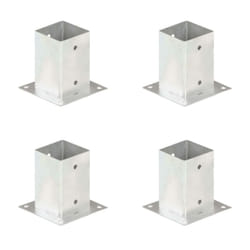 vidaXL 4x Post Anchor Galvanised Metal 91mm Fence Barrier Square Support Base