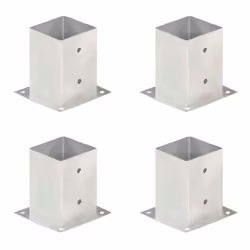 vidaXL 4x Post Anchor Galvanised Metal 101mm Fence Barrier Square Support Base