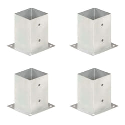 vidaXL 4x Post Anchor Galvanised Metal 101mm Fence Barrier Square Support Base